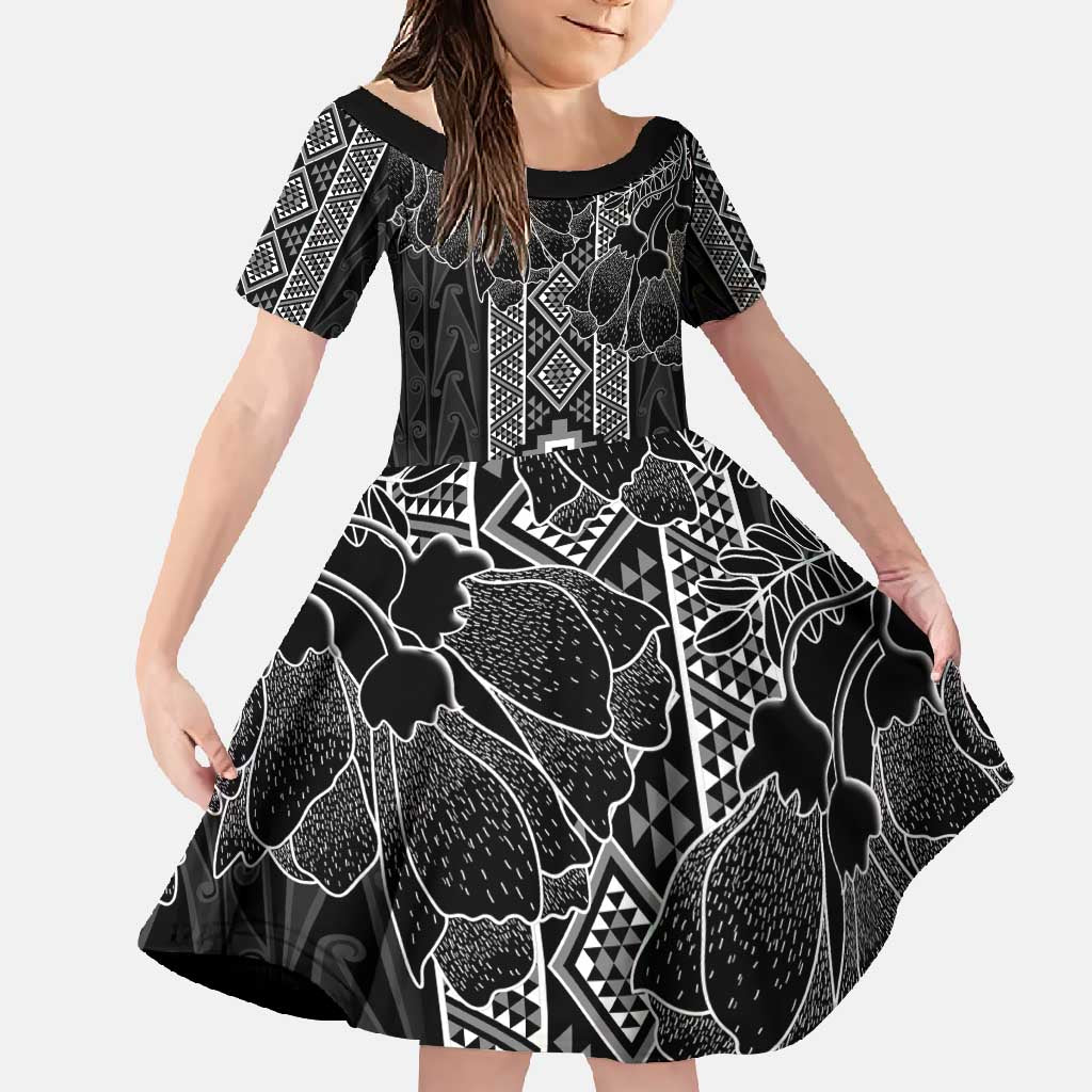Aotearoa Taniko Pattern Family Matching Mermaid Dress and Hawaiian Shirt Poutama Mix Kowhai Flowers