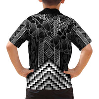 Aotearoa Taniko Pattern Family Matching Summer Maxi Dress and Hawaiian Shirt Poutama Mix Kowhai Flowers