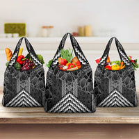 Aotearoa Taniko Pattern Grocery Bag Poutama Mix Kowhai Flowers
