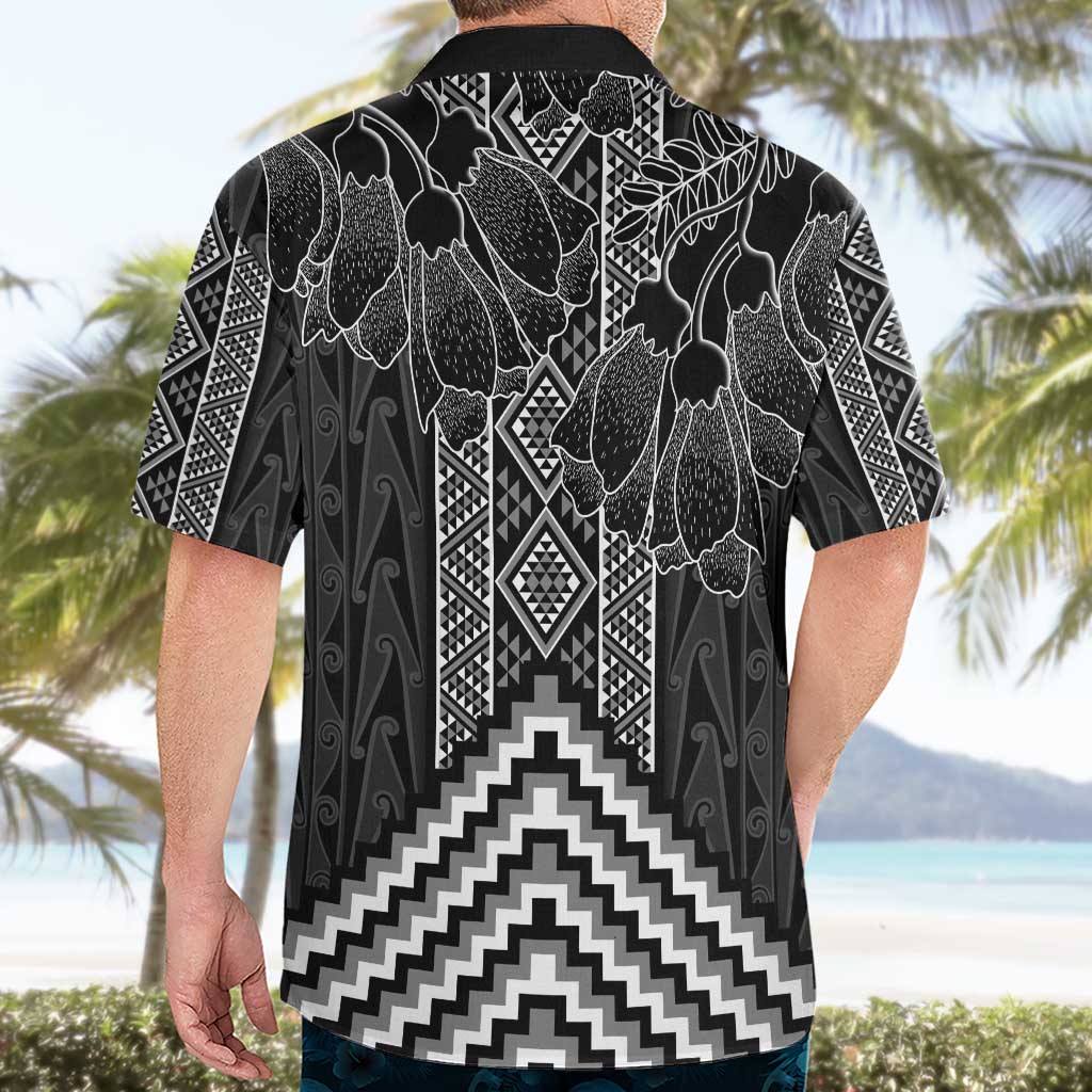 Aotearoa Taniko Pattern Hawaiian Shirt Poutama Mix Kowhai Flowers