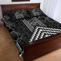 Aotearoa Taniko Pattern Quilt Bed Set Poutama Mix Kowhai Flowers