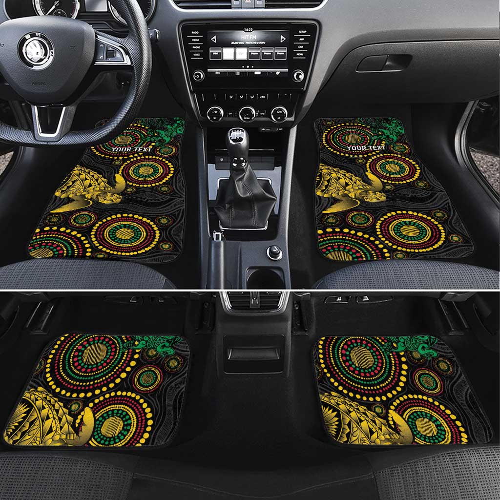 Vanuatu Personalized Aboriginal Arts Car Mats Turtle and Iguana Special LT7 Set 4pcs Colorful - Polynesian Pride