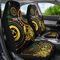 Vanuatu Personalized Aboriginal Arts Car Seat Cover Turtle and Iguana Special - Polynesian Pride