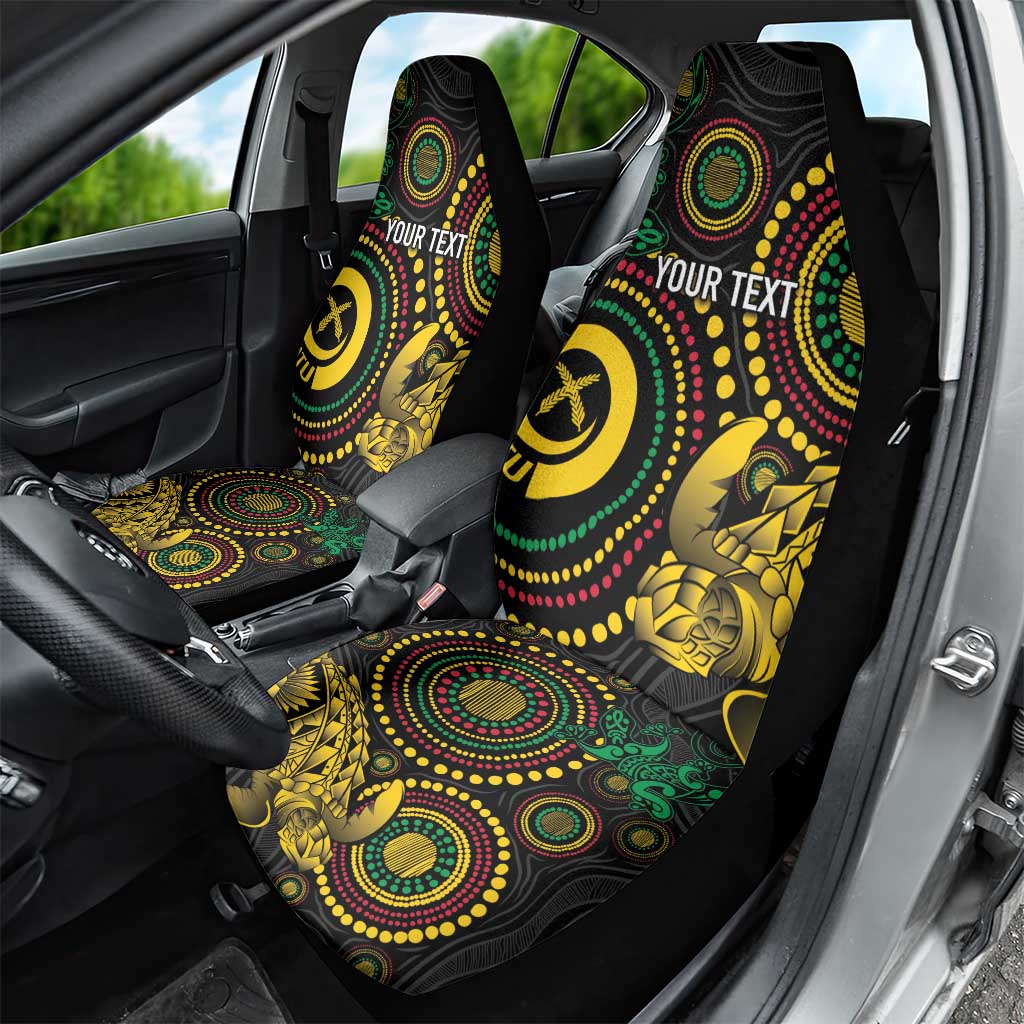 Vanuatu Personalized Aboriginal Arts Car Seat Cover Turtle and Iguana Special - Polynesian Pride