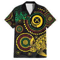 Vanuatu Personalized Aboriginal Arts Family Matching Tank Maxi Dress and Hawaiian Shirt Turtle and Iguana Special - Polynesian Pride