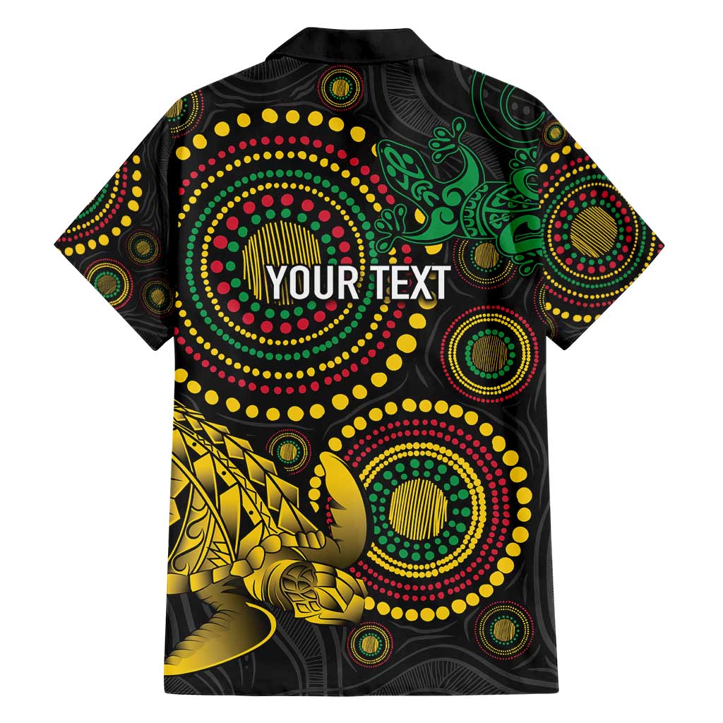 Vanuatu Personalized Aboriginal Arts Hawaiian Shirt Turtle and Iguana Special - Polynesian Pride