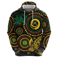 Vanuatu Personalized Aboriginal Arts Hoodie Turtle and Iguana Special - Polynesian Pride
