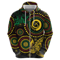 Vanuatu Personalized Aboriginal Arts Hoodie Turtle and Iguana Special - Polynesian Pride