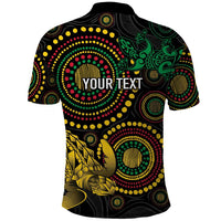Vanuatu Personalized Aboriginal Arts Polo Shirt Turtle and Iguana Special - Polynesian Pride