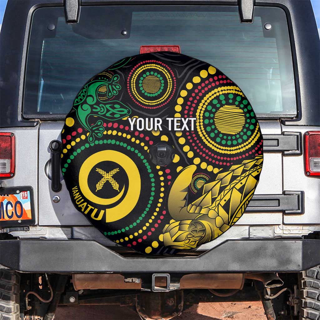 Vanuatu Personalized Aboriginal Arts Spare Tire Cover Turtle and Iguana Special - Polynesian Pride