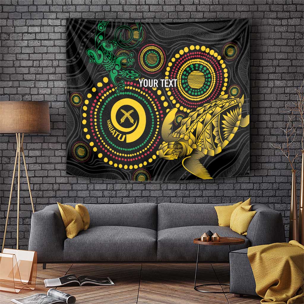 Vanuatu Personalized Aboriginal Arts Tapestry Turtle and Iguana Special - Polynesian Pride