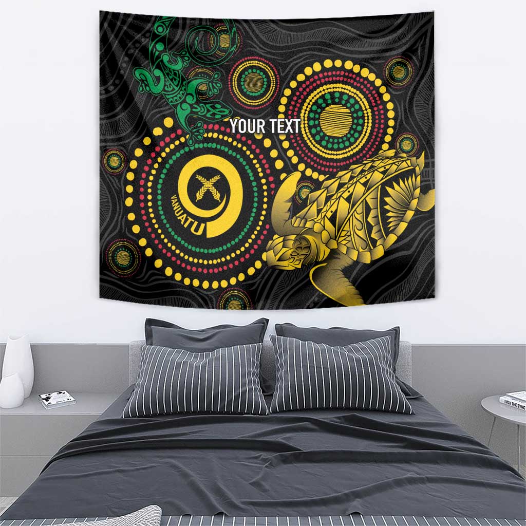 Vanuatu Personalized Aboriginal Arts Tapestry Turtle and Iguana Special - Polynesian Pride