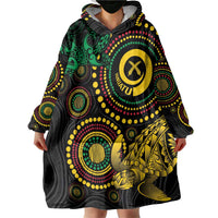 Vanuatu Personalized Aboriginal Arts Wearable Blanket Hoodie Turtle and Iguana Special LT7 - Polynesian Pride