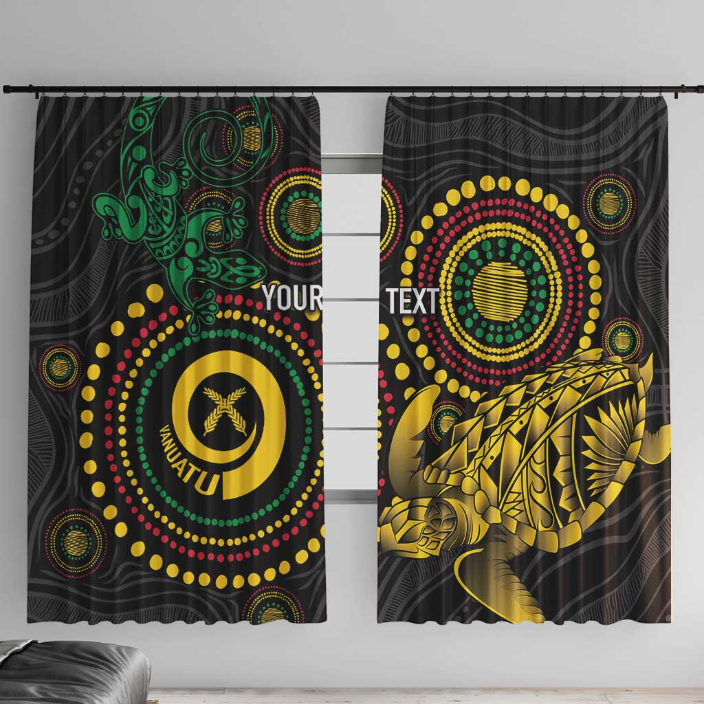 Vanuatu Personalized Aboriginal Arts Window Curtain Turtle and Iguana Special LT7 With Hooks Colorful - Polynesian Pride