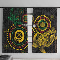 Vanuatu Personalized Aboriginal Arts Window Curtain Turtle and Iguana Special LT7 With Hooks Colorful - Polynesian Pride