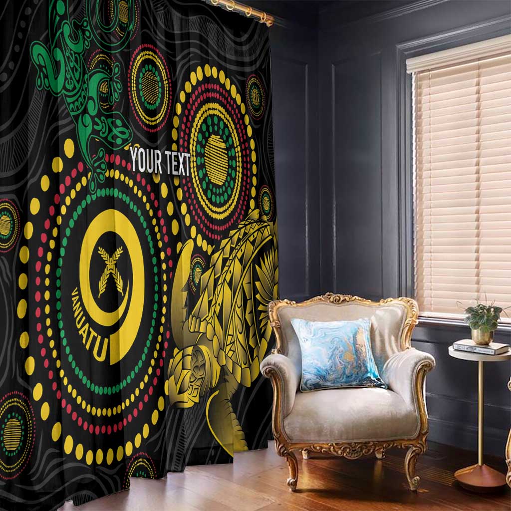 Vanuatu Personalized Aboriginal Arts Window Curtain Turtle and Iguana Special LT7 - Polynesian Pride