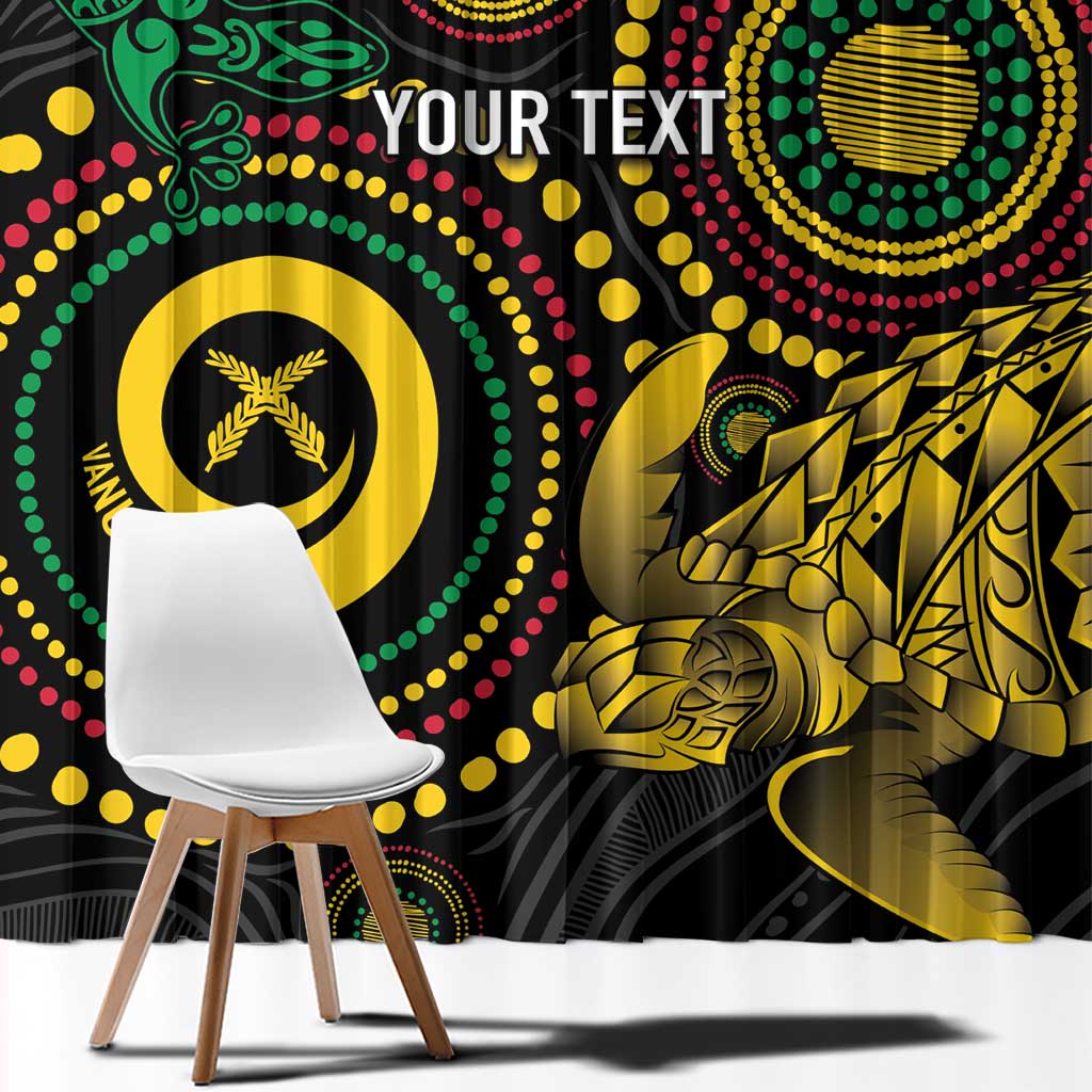 Vanuatu Personalized Aboriginal Arts Window Curtain Turtle and Iguana Special LT7 - Polynesian Pride