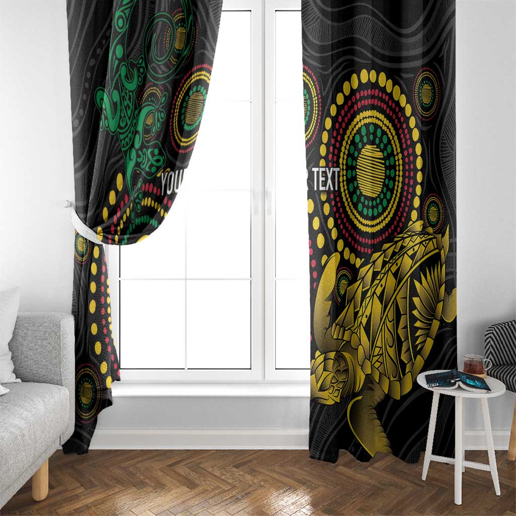 Vanuatu Personalized Aboriginal Arts Window Curtain Turtle and Iguana Special LT7 - Polynesian Pride