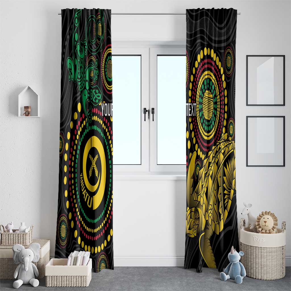 Vanuatu Personalized Aboriginal Arts Window Curtain Turtle and Iguana Special LT7 - Polynesian Pride