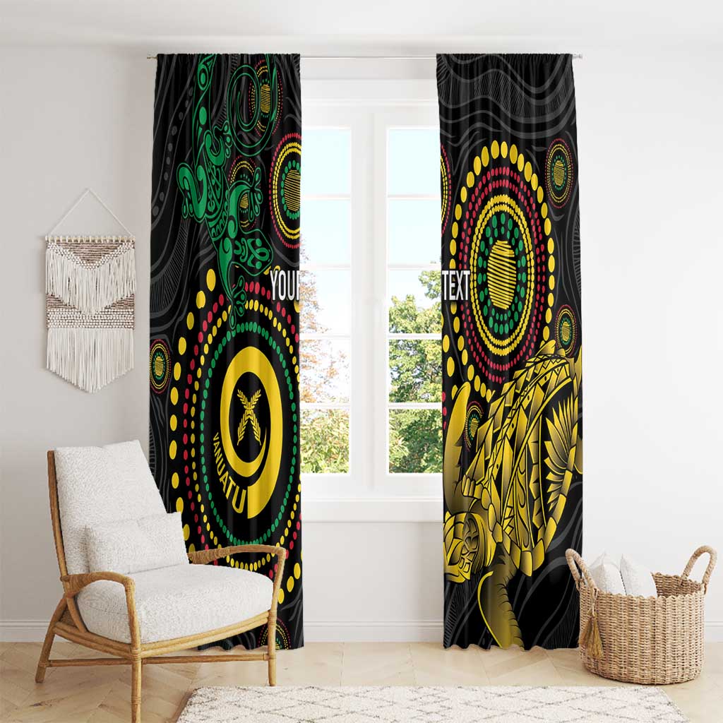 Vanuatu Personalized Aboriginal Arts Window Curtain Turtle and Iguana Special LT7 - Polynesian Pride