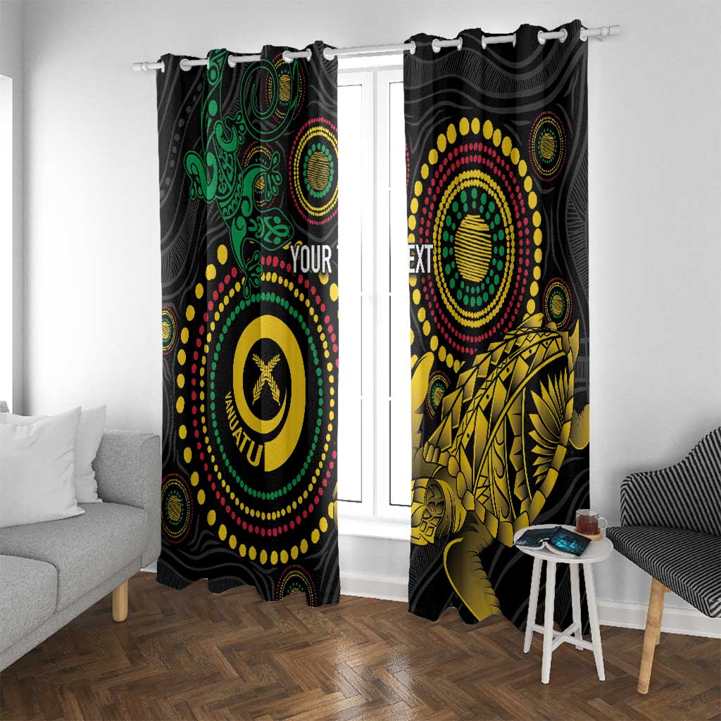 Vanuatu Personalized Aboriginal Arts Window Curtain Turtle and Iguana Special LT7 With Grommets Colorful - Polynesian Pride