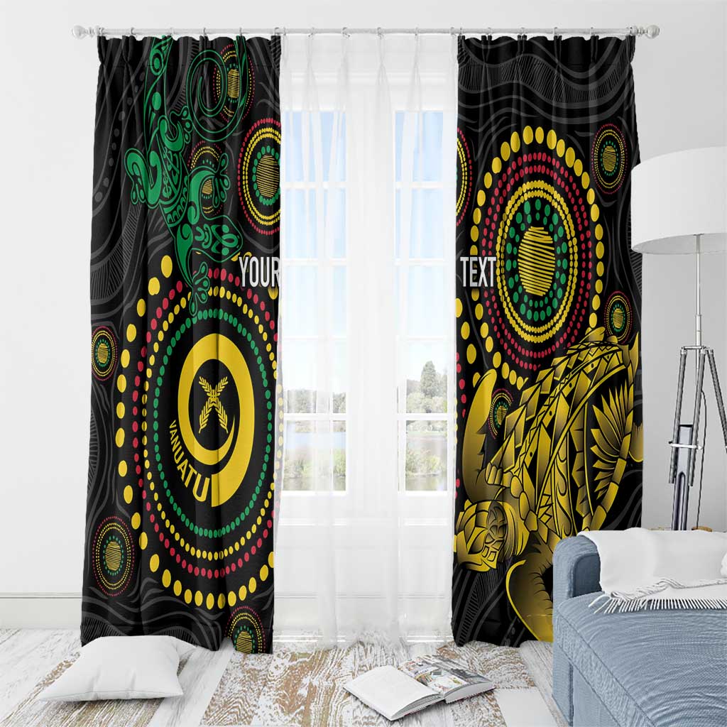 Vanuatu Personalized Aboriginal Arts Window Curtain Turtle and Iguana Special LT7 - Polynesian Pride