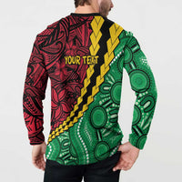 Vanuatu Personalized Tribal Button Sweatshirt Aboriginal Inspired Mix Style - Polynesian Pride