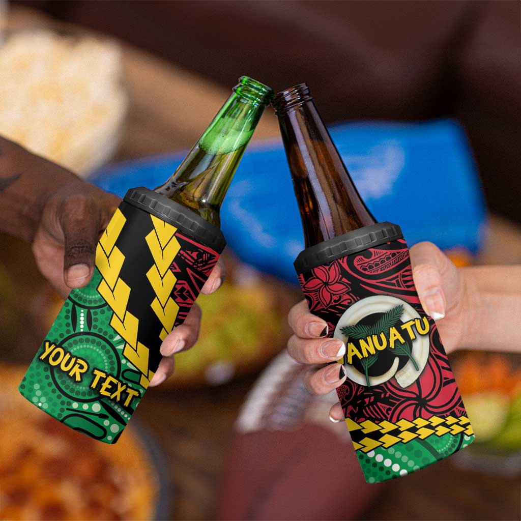 Vanuatu Personalized Tribal 4 in 1 Can Cooler Tumbler Aboriginal Inspired Mix Style - Polynesian Pride