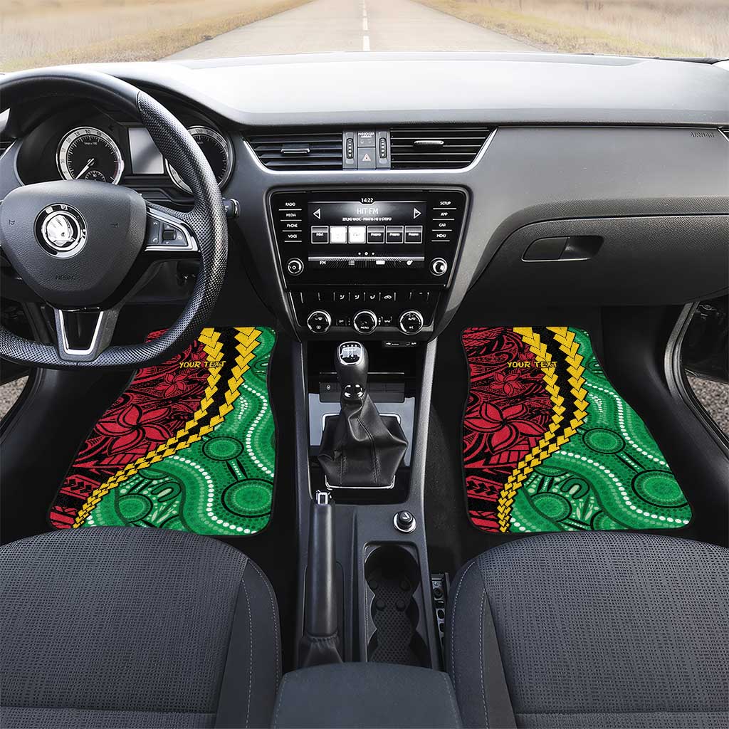 Vanuatu Personalized Tribal Car Mats Aboriginal Inspired Mix Style LT7 Set 2pcs - Front Colorful - Polynesian Pride