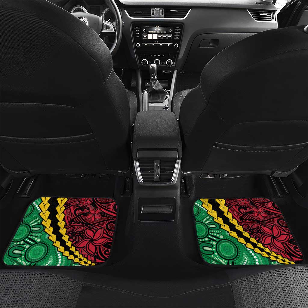 Vanuatu Personalized Tribal Car Mats Aboriginal Inspired Mix Style LT7 Set 2pcs - Back Colorful - Polynesian Pride