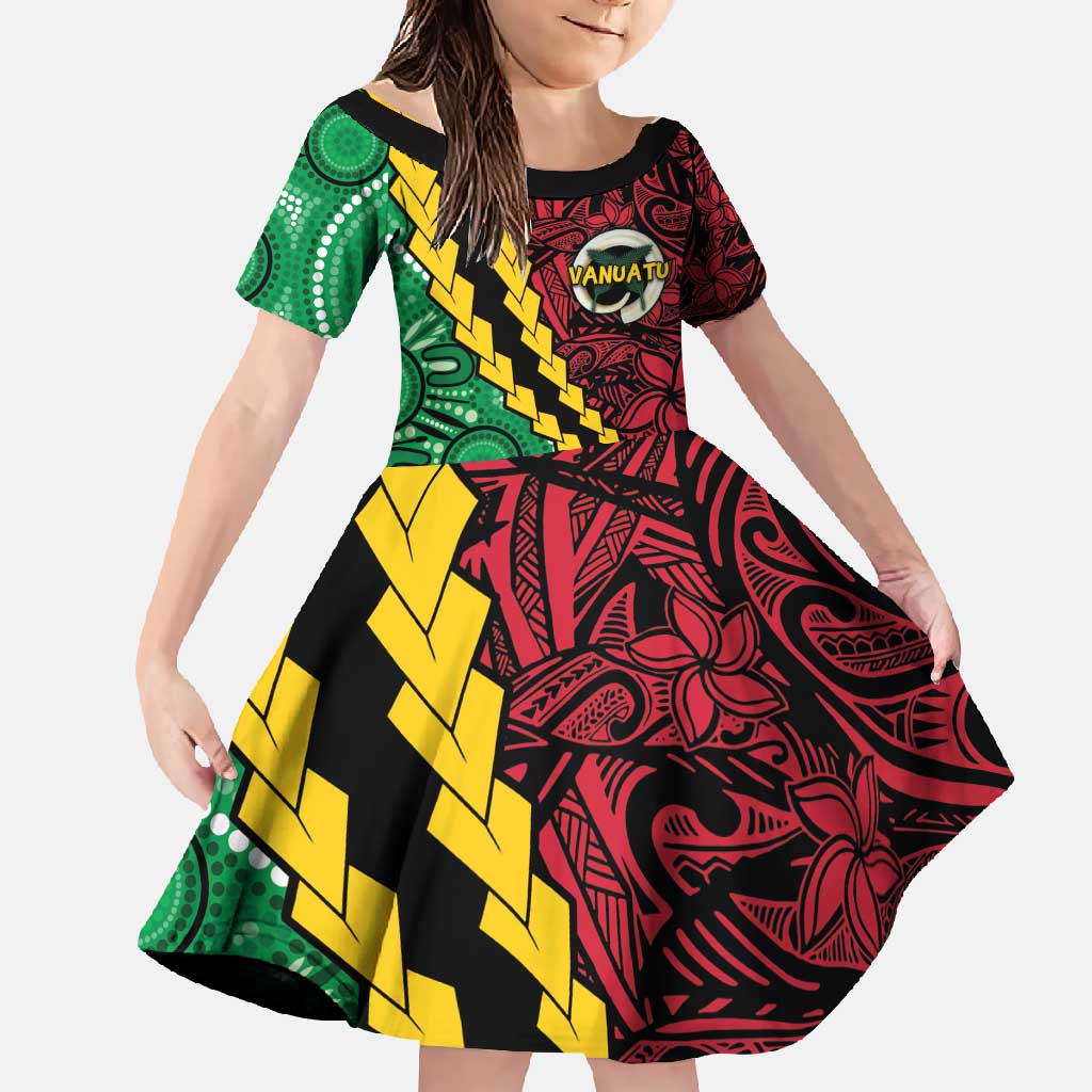Vanuatu Personalized Tribal Family Matching Mermaid Dress and Hawaiian Shirt Aboriginal Inspired Mix Style - Polynesian Pride