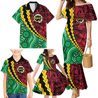 Vanuatu Personalized Tribal Family Matching Mermaid Dress and Hawaiian Shirt Aboriginal Inspired Mix Style - Polynesian Pride
