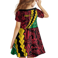 Vanuatu Personalized Tribal Family Matching Off Shoulder Maxi Dress and Hawaiian Shirt Aboriginal Inspired Mix Style - Polynesian Pride