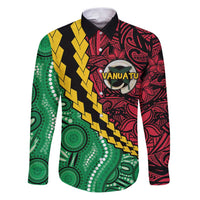 Vanuatu Personalized Tribal Family Matching Puletasi and Hawaiian Shirt Aboriginal Inspired Mix Style - Polynesian Pride