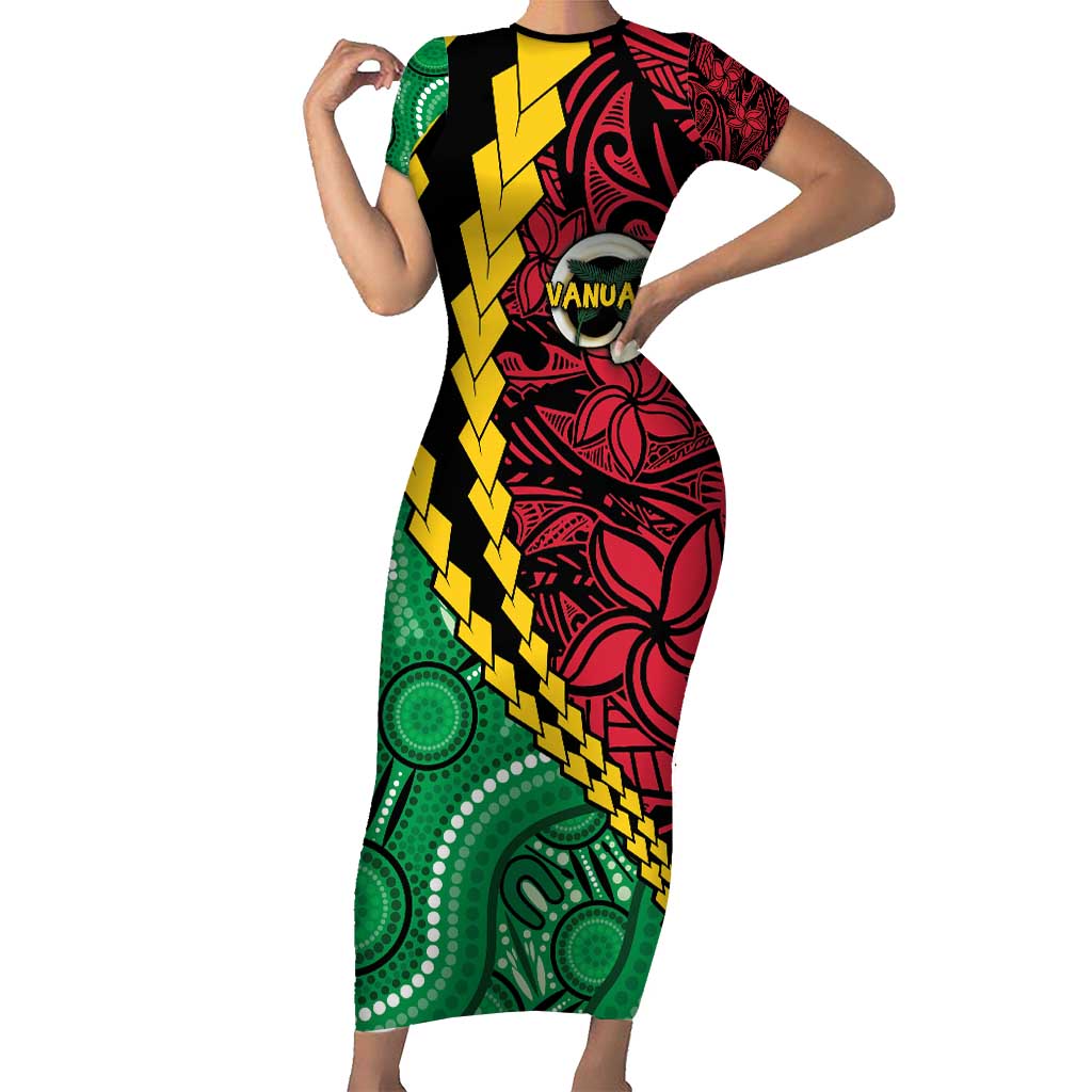 Vanuatu Personalized Tribal Family Matching Short Sleeve Bodycon Dress and Hawaiian Shirt Aboriginal Inspired Mix Style - Polynesian Pride
