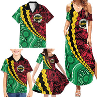 Vanuatu Personalized Tribal Family Matching Summer Maxi Dress and Hawaiian Shirt Aboriginal Inspired Mix Style - Polynesian Pride