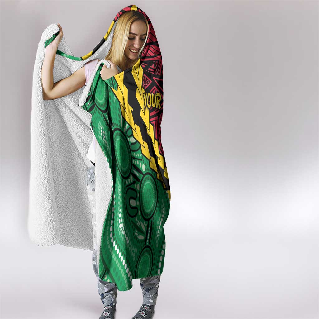 Vanuatu Personalized Tribal Hooded Blanket Aboriginal Inspired Mix Style - Polynesian Pride