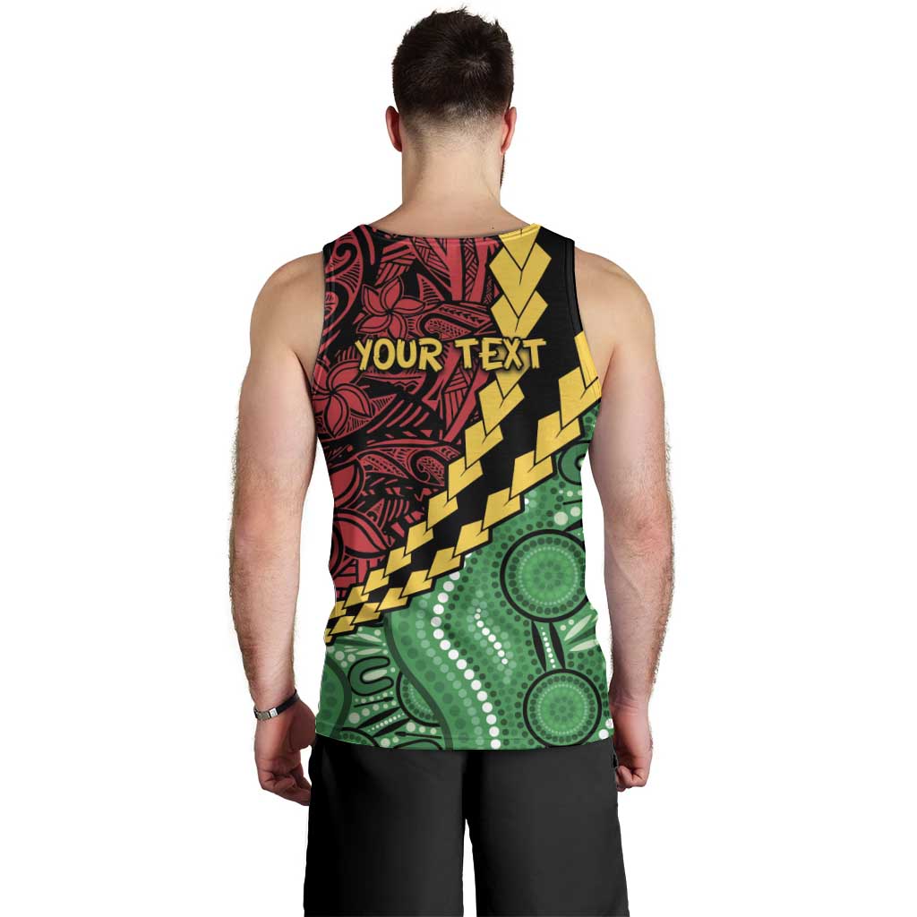 Vanuatu Personalized Tribal Men Tank Top Aboriginal Inspired Mix Style - Polynesian Pride