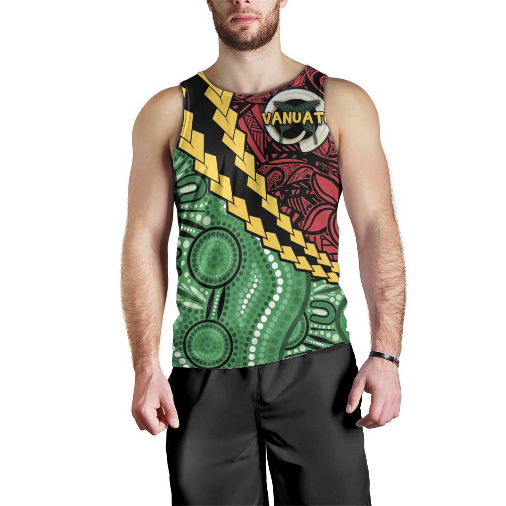 Vanuatu Personalized Tribal Men Tank Top Aboriginal Inspired Mix Style - Polynesian Pride