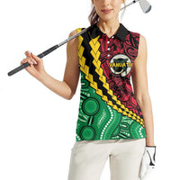 Vanuatu Personalized Tribal Women Sleeveless Polo Shirt Aboriginal Inspired Mix Style - Polynesian Pride