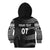 Personalised Fiji Rugby Kid Hoodie Kaiviti WC 2023 Jersey Replica - Black LT7 - Polynesian Pride