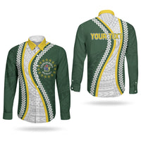 Cook Islands Rugby Personalized Avaiki Couples Matching Puletasi and Long Sleeve Button Shirt GO Kuki