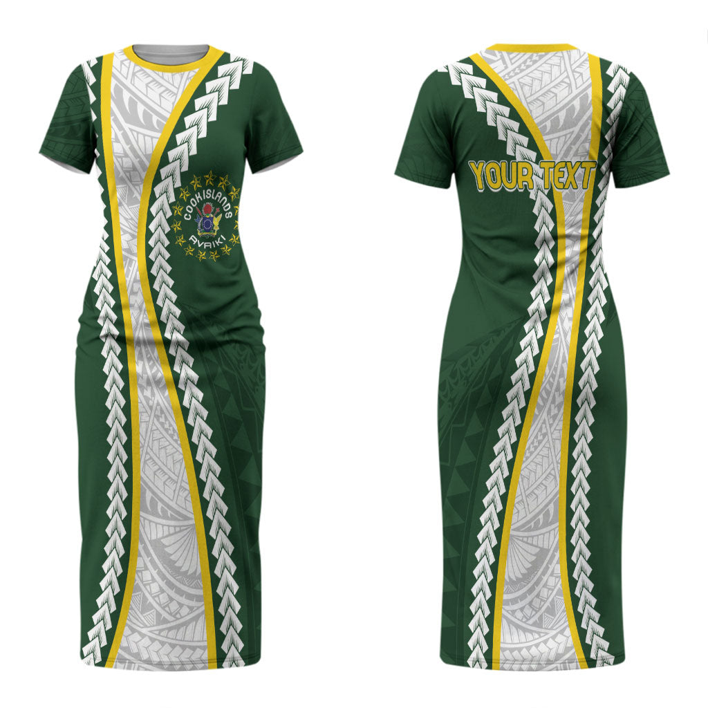 Cook Islands Rugby Personalized Avaiki Couples Matching Short Sleeve Bodycon Dress and Hawaiian Shirt GO Kuki