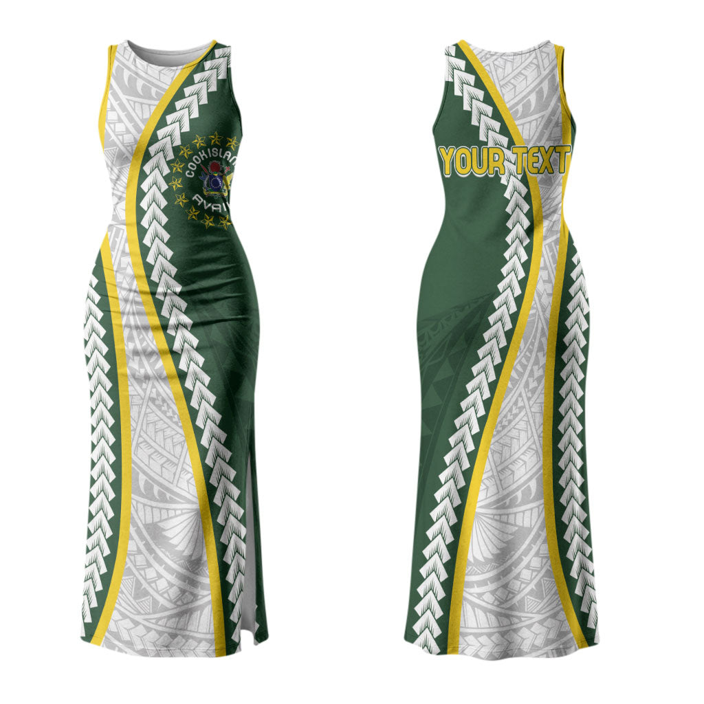 Cook Islands Rugby Personalized Avaiki Couples Matching Tank Maxi Dress and Hawaiian Shirt GO Kuki