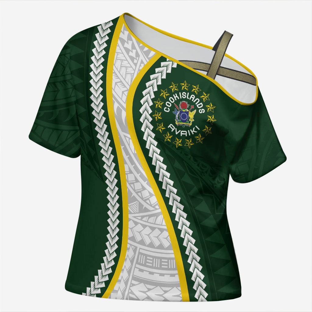Cook Islands Rugby Personalized Avaiki Cross Shoulder Shirt GO Kuki