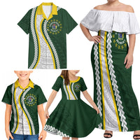 Cook Islands Rugby Personalized Avaiki Family Matching Off Shoulder Maxi Dress and Hawaiian Shirt GO Kuki