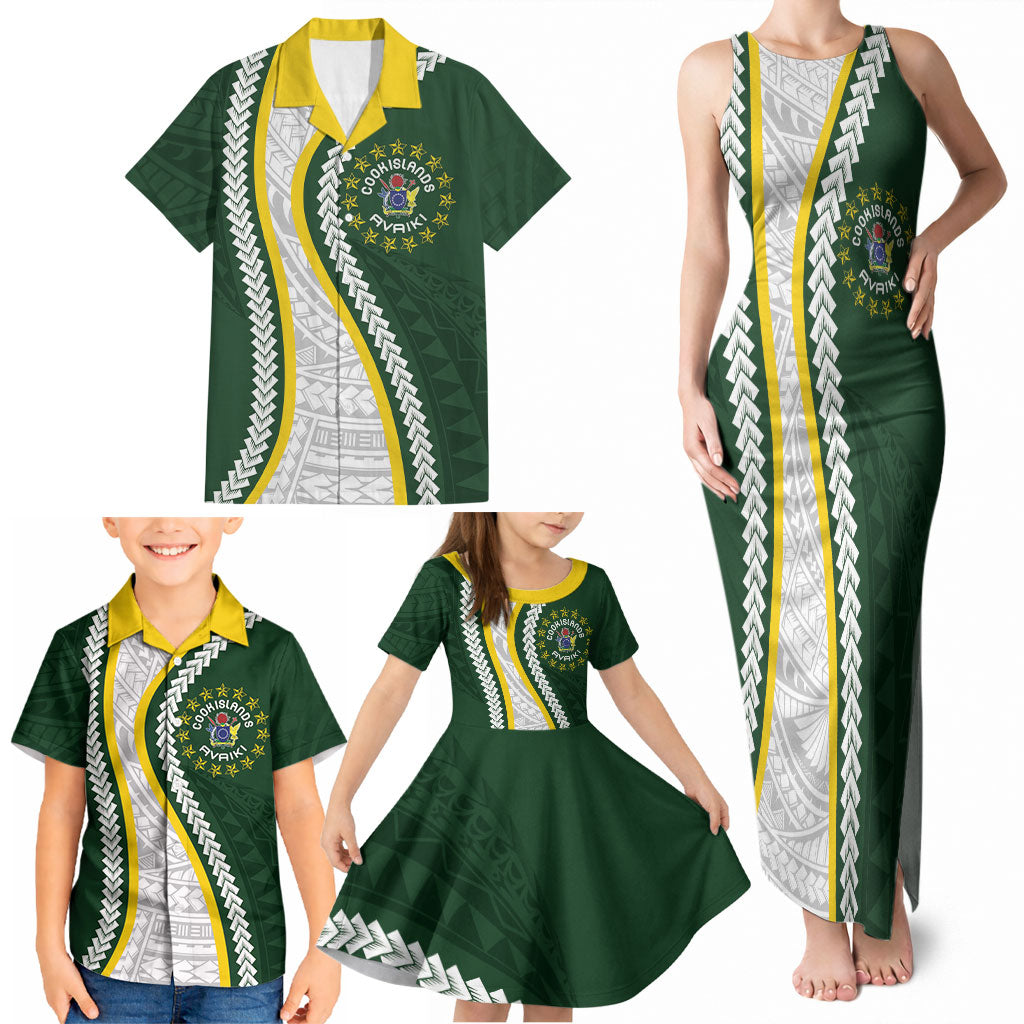 Cook Islands Rugby Personalized Avaiki Family Matching Tank Maxi Dress and Hawaiian Shirt GO Kuki