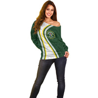Cook Islands Rugby Personalized Avaiki Off Shoulder Sweater GO Kuki