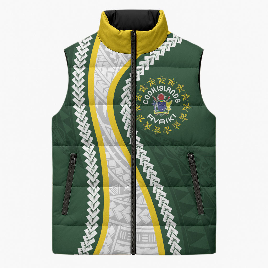Cook Islands Rugby Personalized Avaiki Sleeveless Puffer Jacket GO Kuki