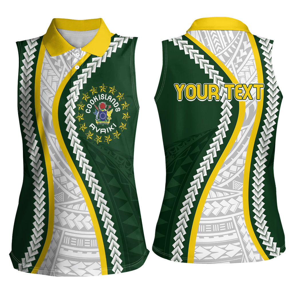 Cook Islands Rugby Personalized Avaiki Women Sleeveless Polo Shirt GO Kuki